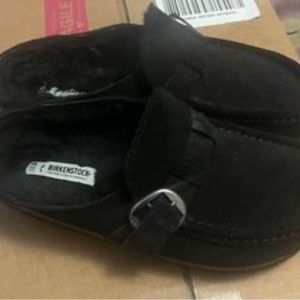 Birkenstocks Black Shearling 39 Narrow